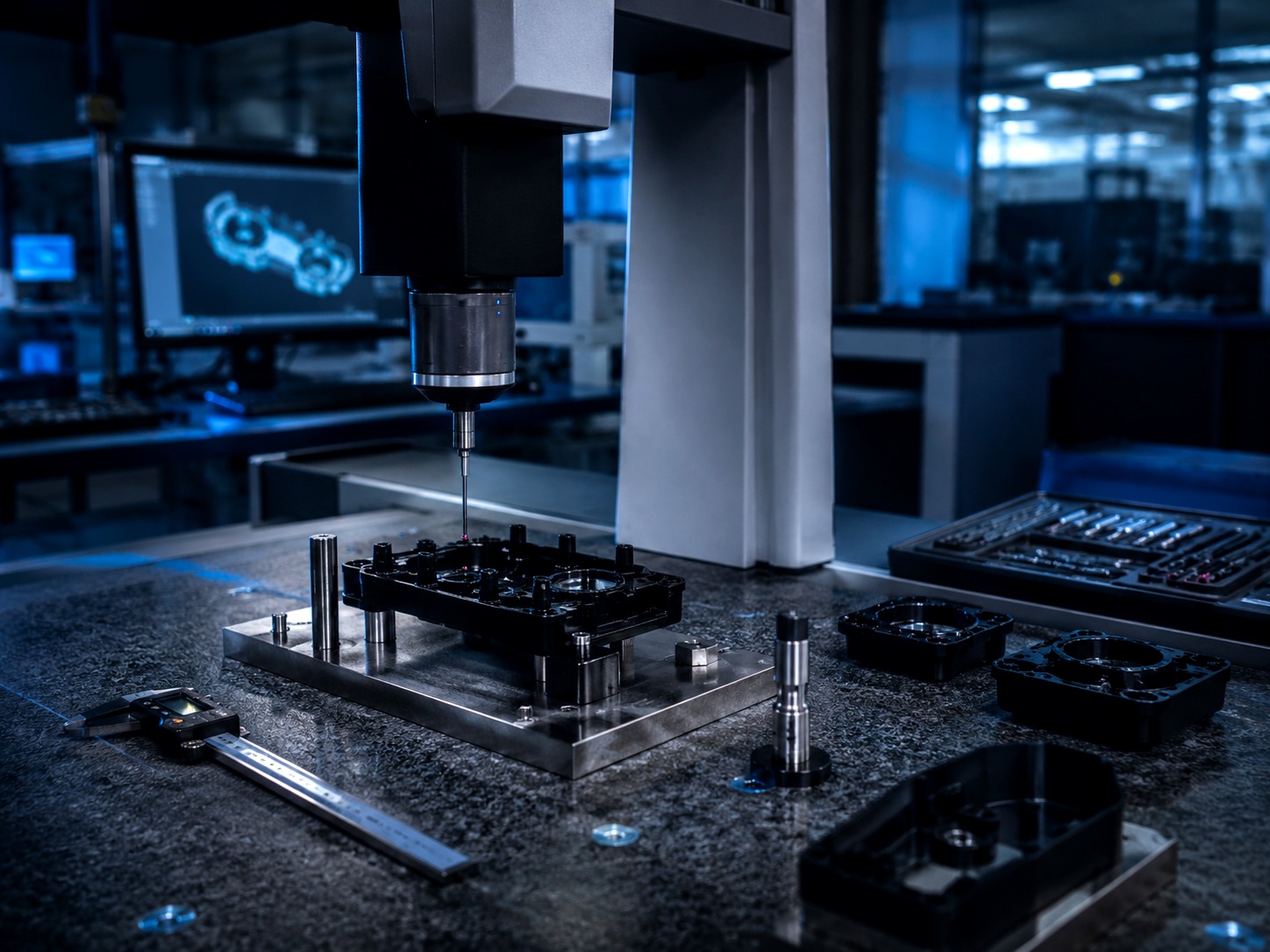 Precision inspection workstation with measurement tools for RFQ quality expectations